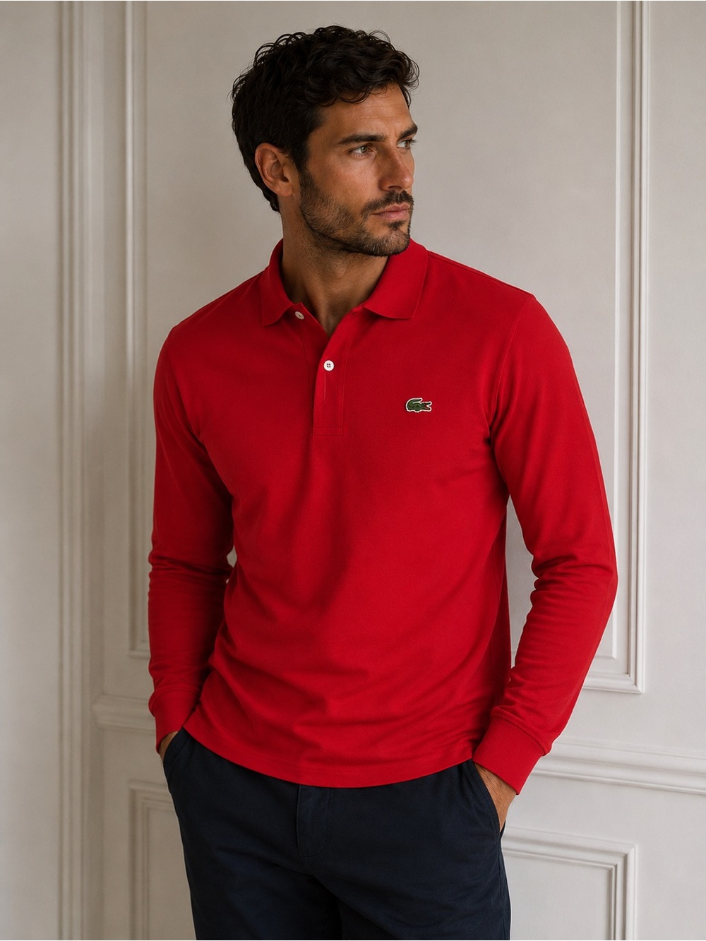 New with tags authentic Lacoste Classic Fit Long Sleeve Polo Shirt - Picture 2 of 16